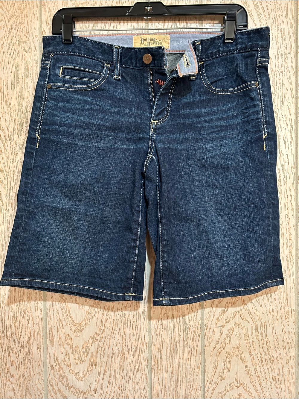 HOLDING HORSES Men’s Dark Blue Denim Jean Shorts